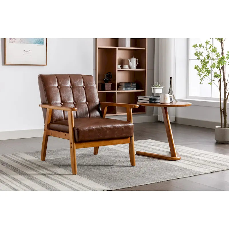 Fauteuil d'appoint capitonné 28,74 avec cadre en bois massif