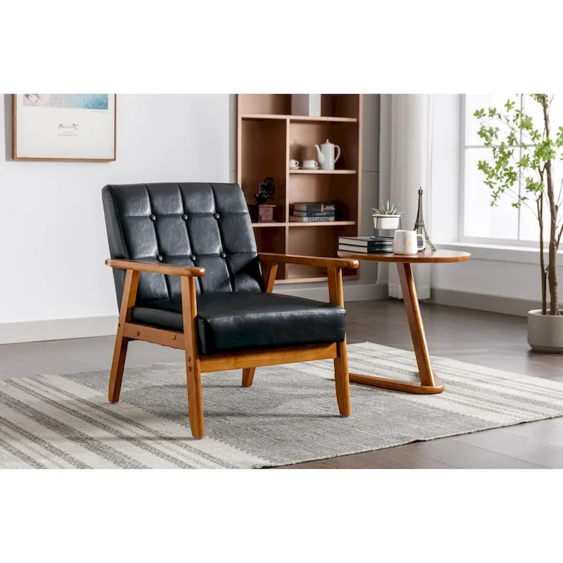 Fauteuil d'appoint capitonné 28,74 avec cadre en bois massif