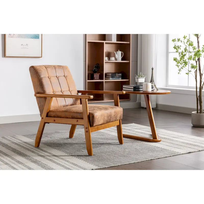 Fauteuil d'appoint capitonné 28,74 avec cadre en bois massif