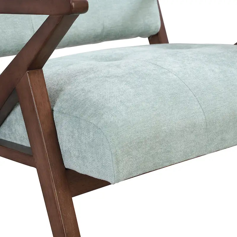 Fauteuil d'accent style Mid-Century Modern avec coussins moelleux, accoudoirs inclinés et structure robuste en bois massif