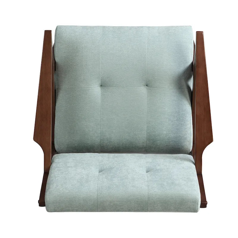 Fauteuil d'accent style Mid-Century Modern avec coussins moelleux, accoudoirs inclinés et structure robuste en bois massif
