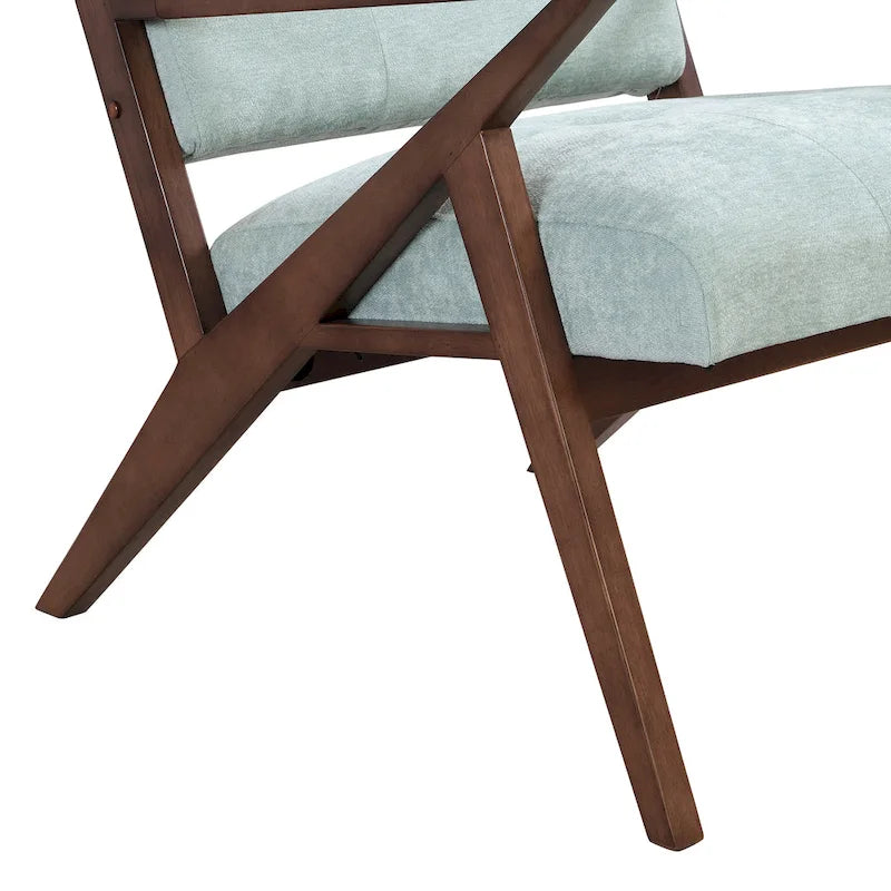 Fauteuil d'accent style Mid-Century Modern avec coussins moelleux, accoudoirs inclinés et structure robuste en bois massif
