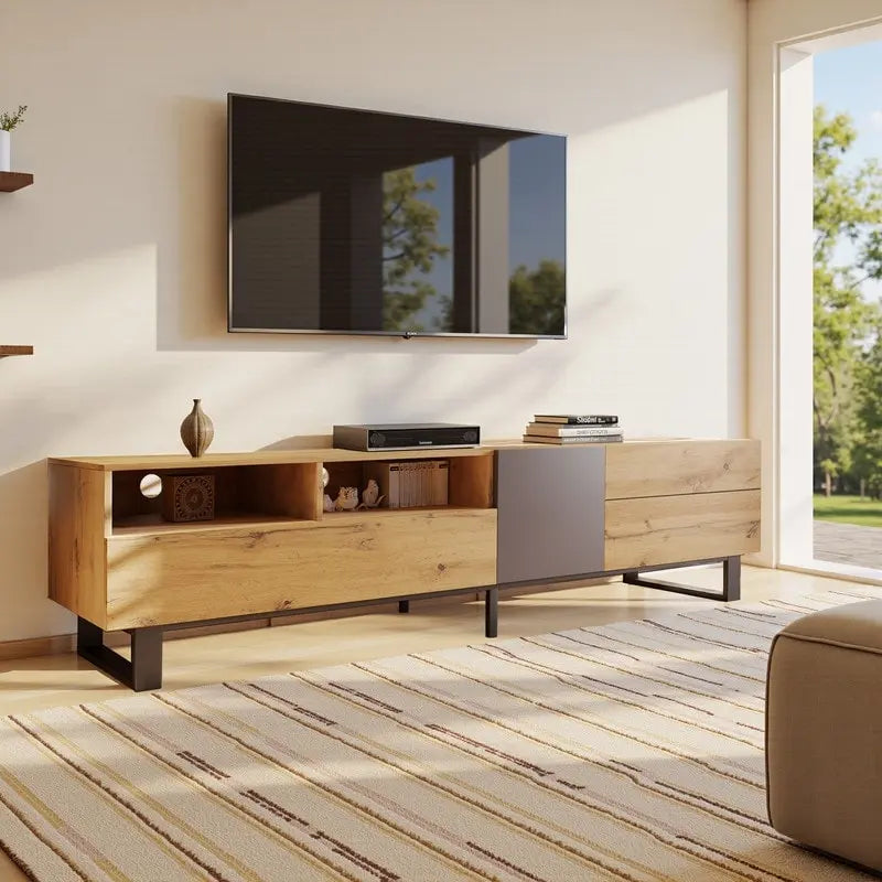 Meuble TV moderne pour téléviseur de 80 pouces