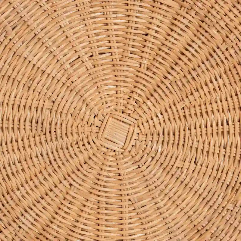 Repose-pieds en rotin naturel avec coussin