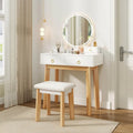 Coiffeuse avec miroir tactile, 3 modes d'éclairage