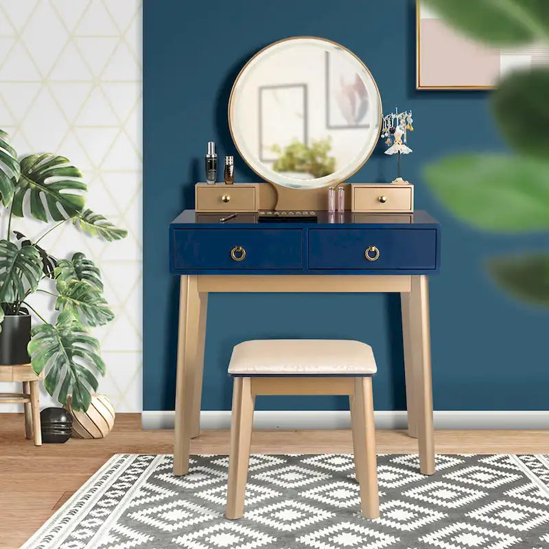 Coiffeuse avec miroir tactile, 3 modes d'éclairage