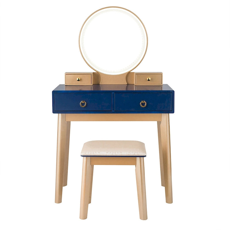 Coiffeuse avec miroir tactile, 3 modes d'éclairage