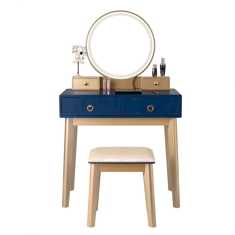 Coiffeuse avec miroir tactile, 3 modes d'éclairage