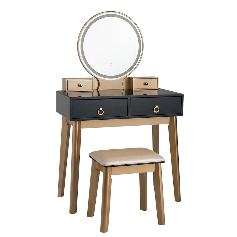Coiffeuse avec miroir tactile, 3 modes d'éclairage
