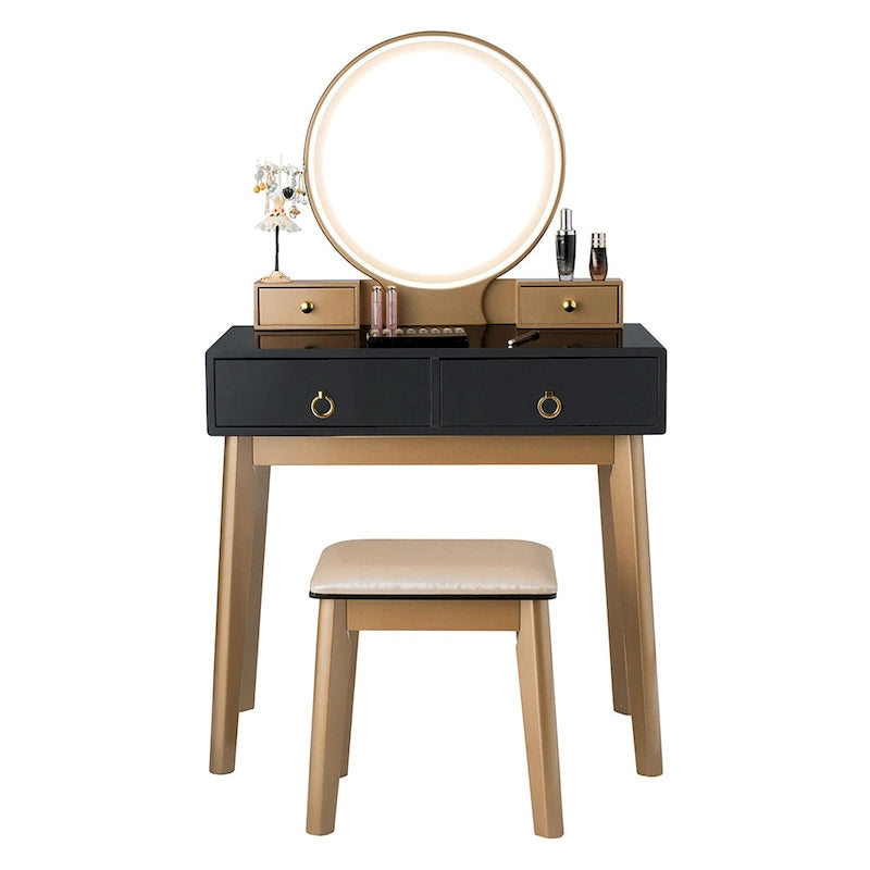 Coiffeuse avec miroir tactile, 3 modes d'éclairage