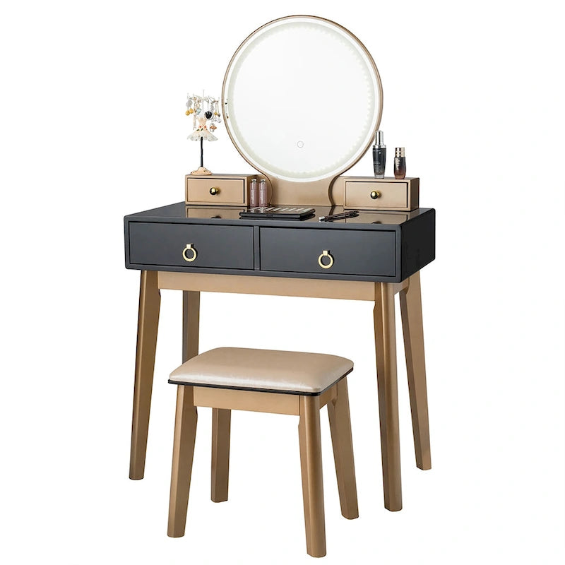 Coiffeuse avec miroir tactile, 3 modes d'éclairage