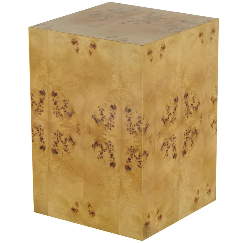Table d'appoint carrée en bois avec motifs de grain de bois