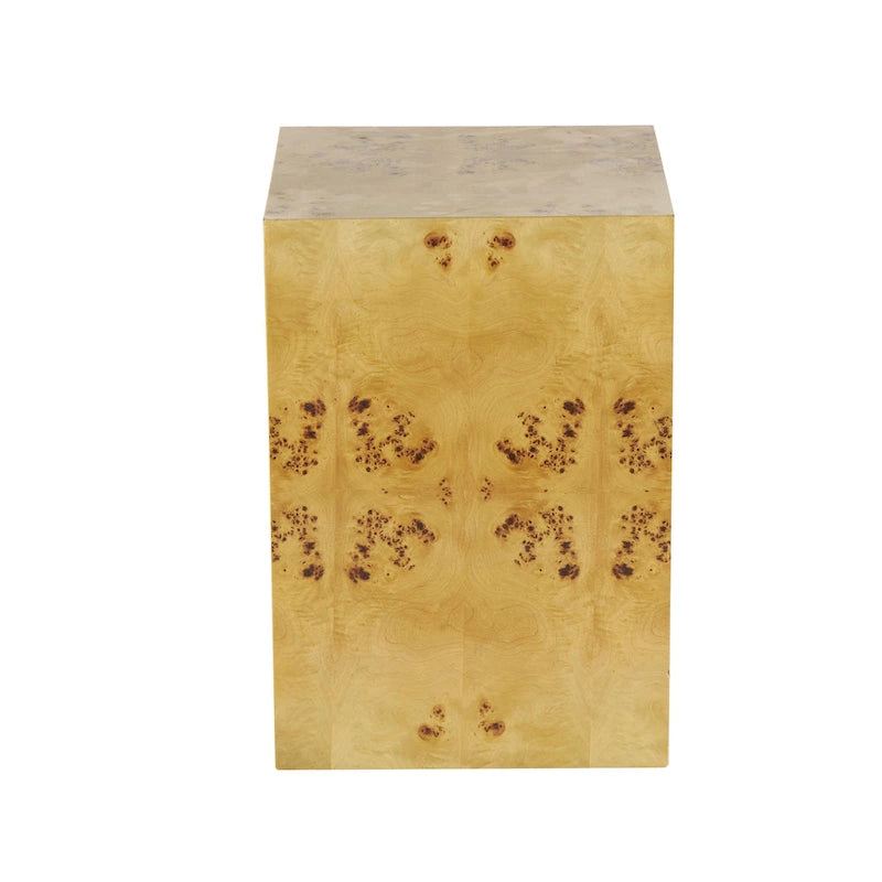 Table d'appoint carrée en bois avec motifs de grain de bois