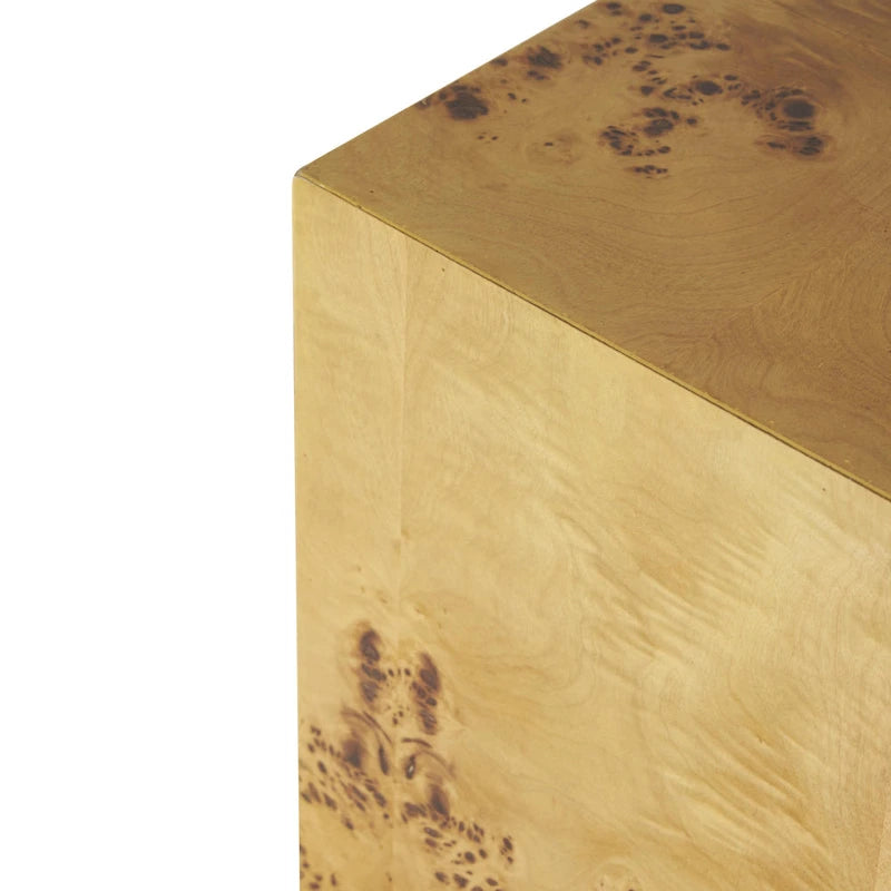 Table d'appoint carrée en bois avec motifs de grain de bois