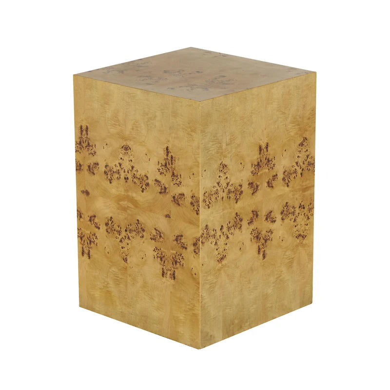 Table d'appoint carrée en bois avec motifs de grain de bois