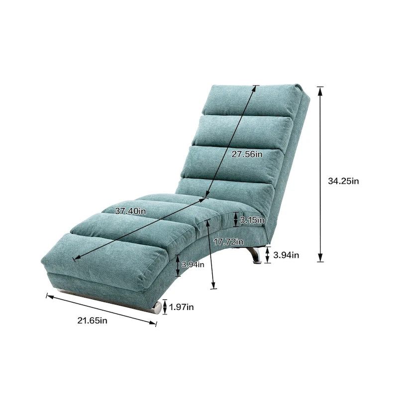 Chaise longue moderne pour intérieur, canapé long et compact
