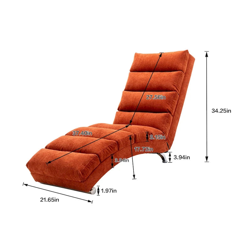 Chaise longue moderne pour intérieur, canapé long et compact