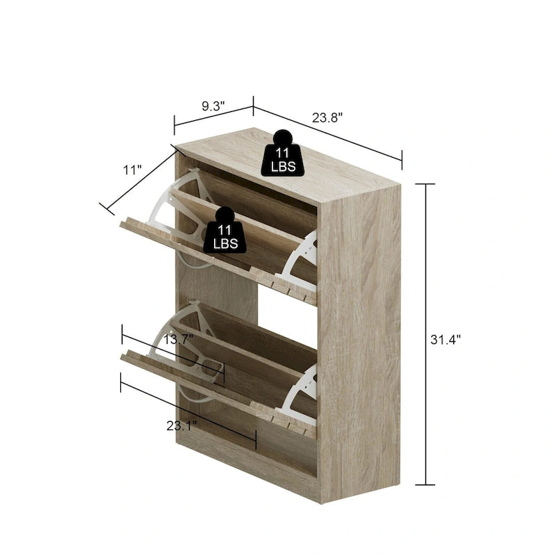 Meuble à chaussures à deux niveaux