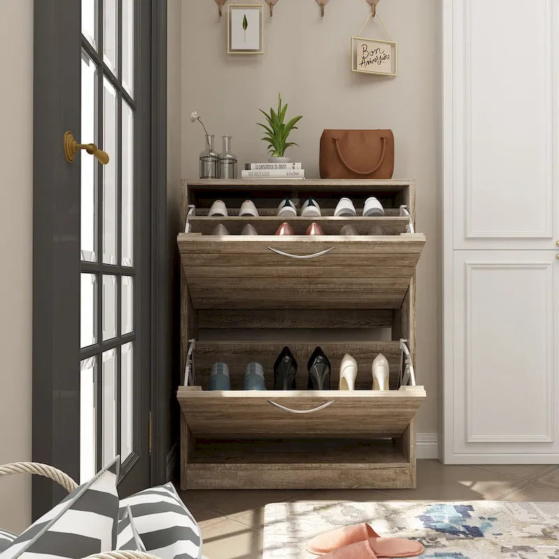 Meuble à chaussures à deux niveaux
