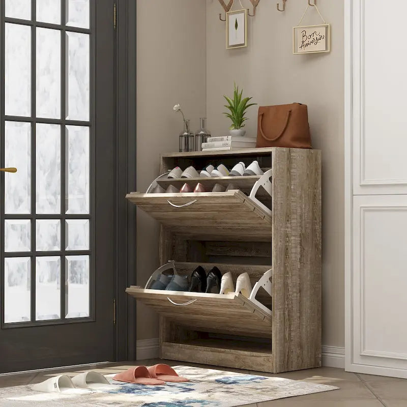 Meuble à chaussures à deux niveaux