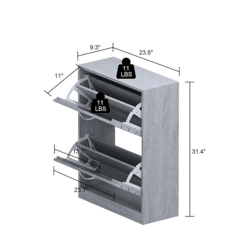 Meuble à chaussures à deux niveaux