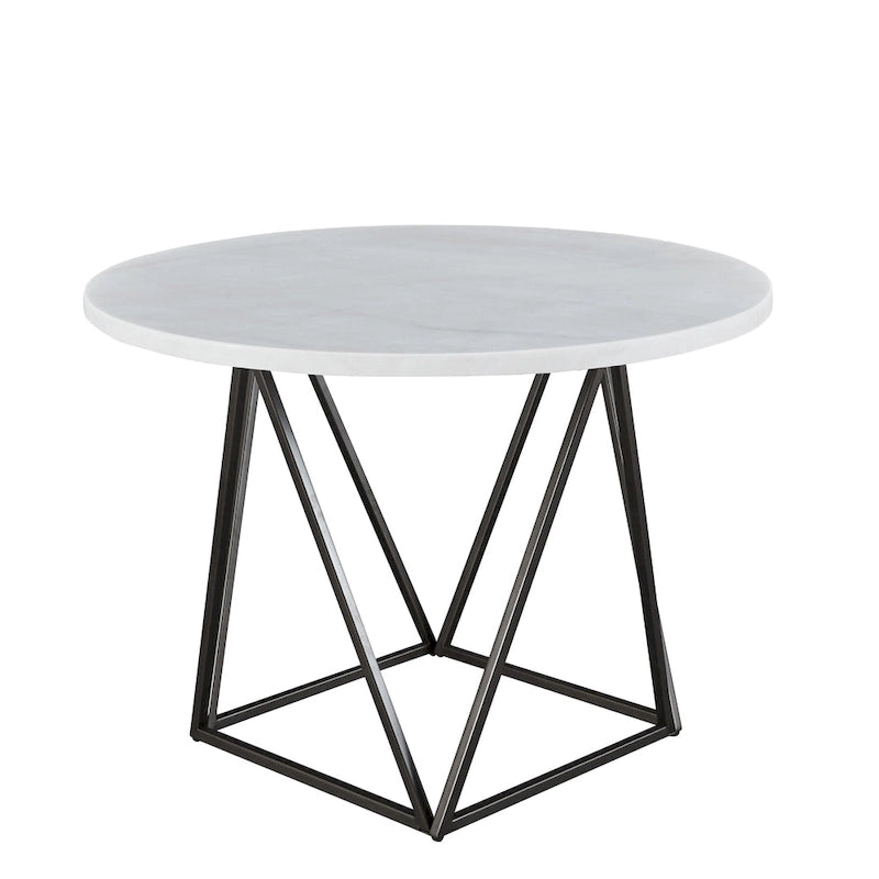 Table à manger ronde en marbre blanc