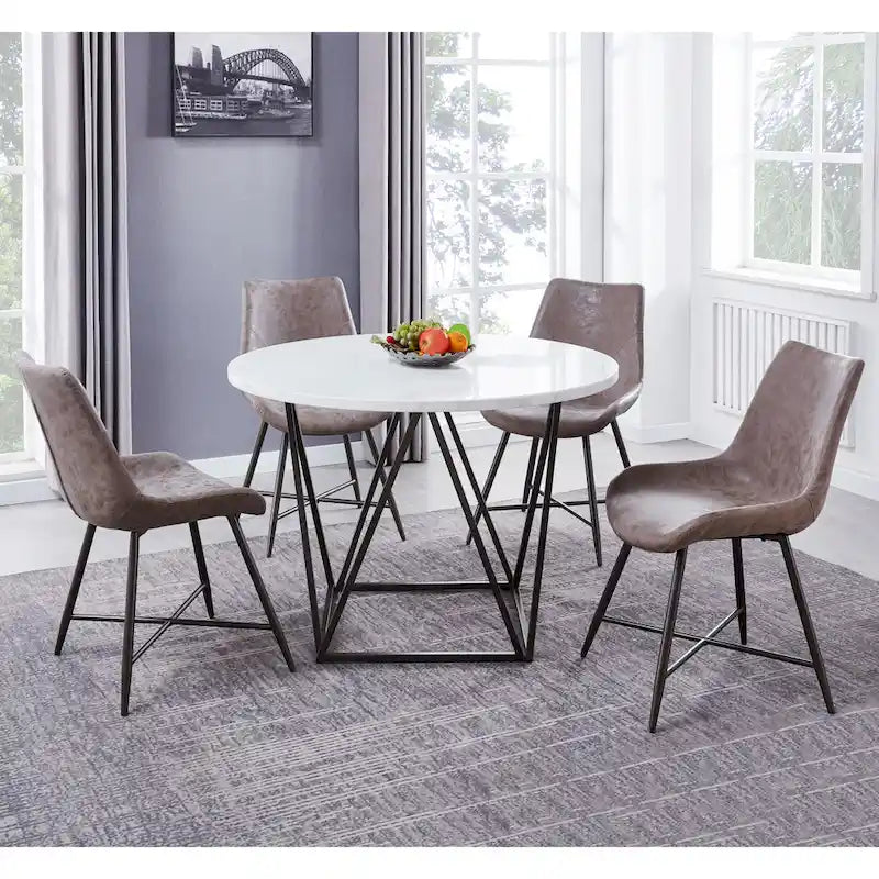 Table à manger ronde en marbre blanc