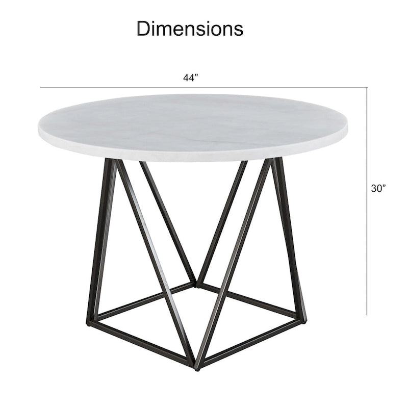 Table à manger ronde en marbre blanc
