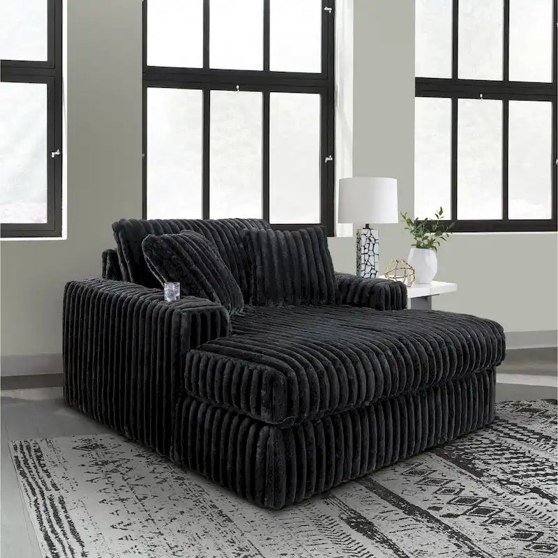 Chaise longue surdimensionnée, avec porte-gobelets et port de chargement USB