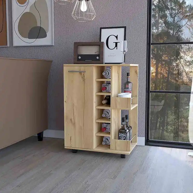 Meuble de bar, un meuble bas avec séparation, noir