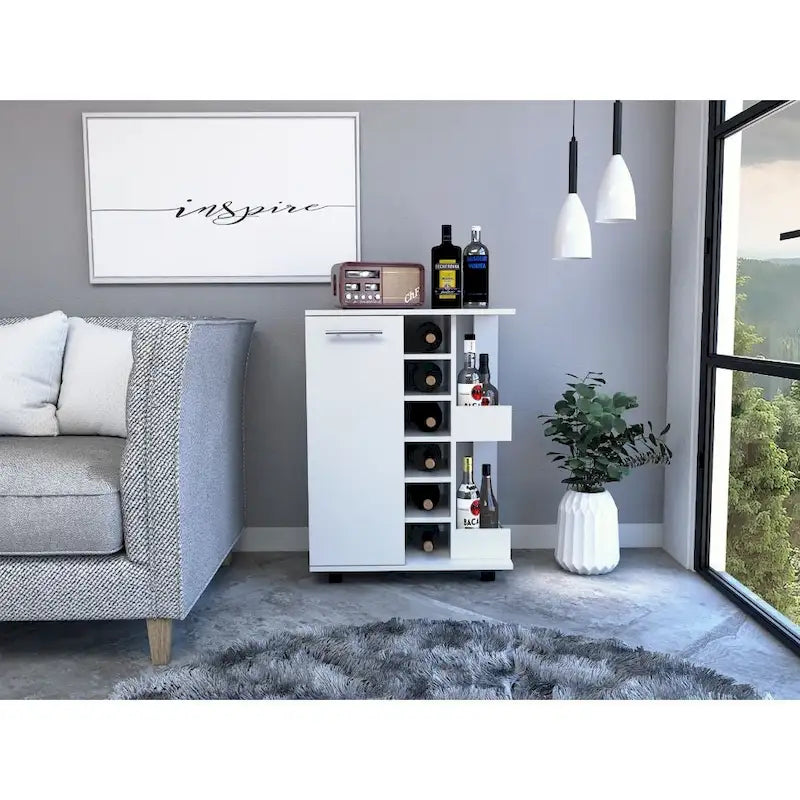 Meuble de bar, un meuble bas avec séparation, noir