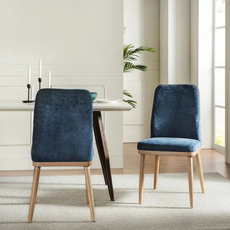 Chaise de salle à manger rembourrée style milieu du siècle