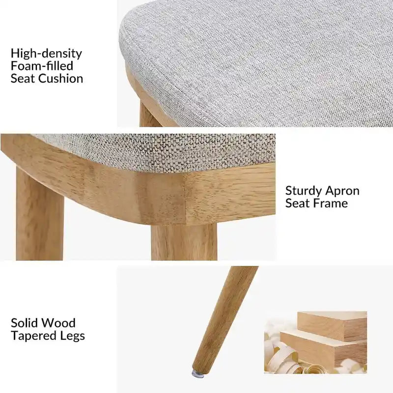 Chaise de salle à manger rembourrée style milieu du siècle