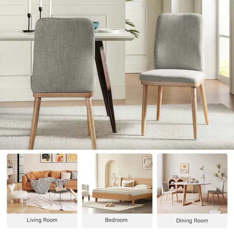 Chaise de salle à manger rembourrée style milieu du siècle