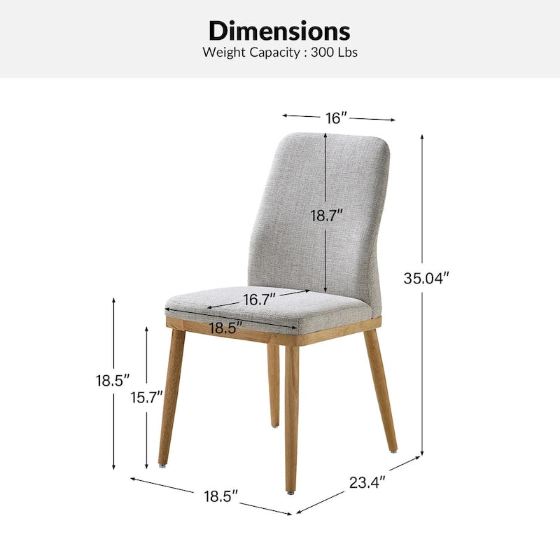 Chaise de salle à manger rembourrée style milieu du siècle