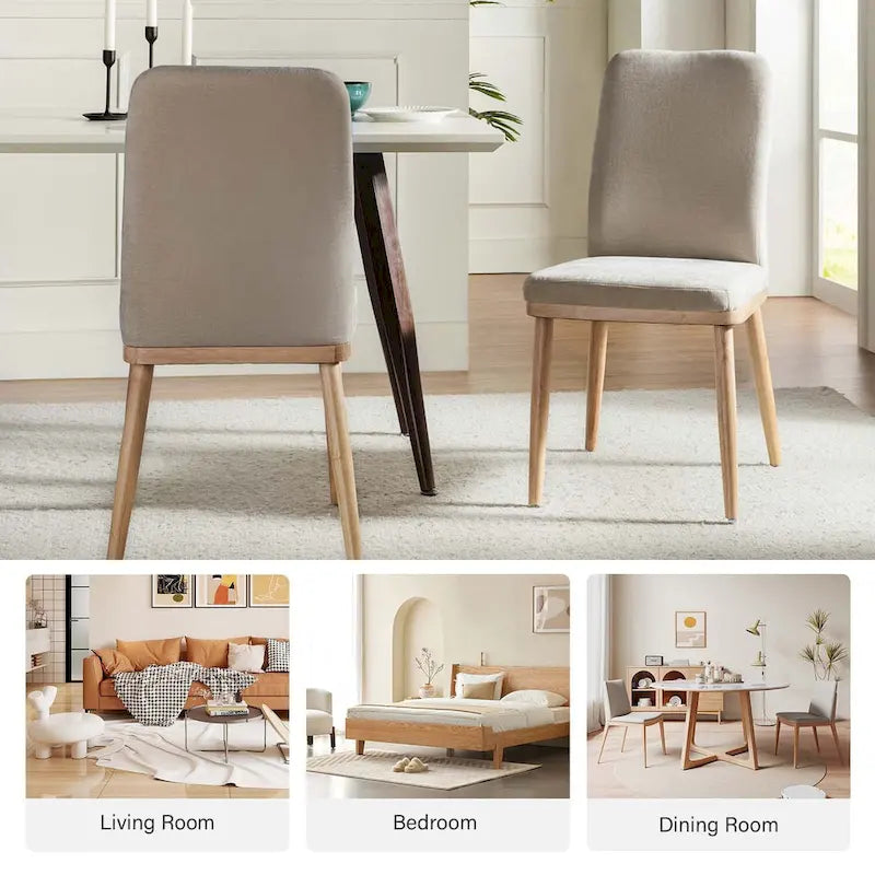 Chaise de salle à manger rembourrée style milieu du siècle