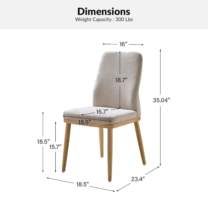 Chaise de salle à manger rembourrée style milieu du siècle