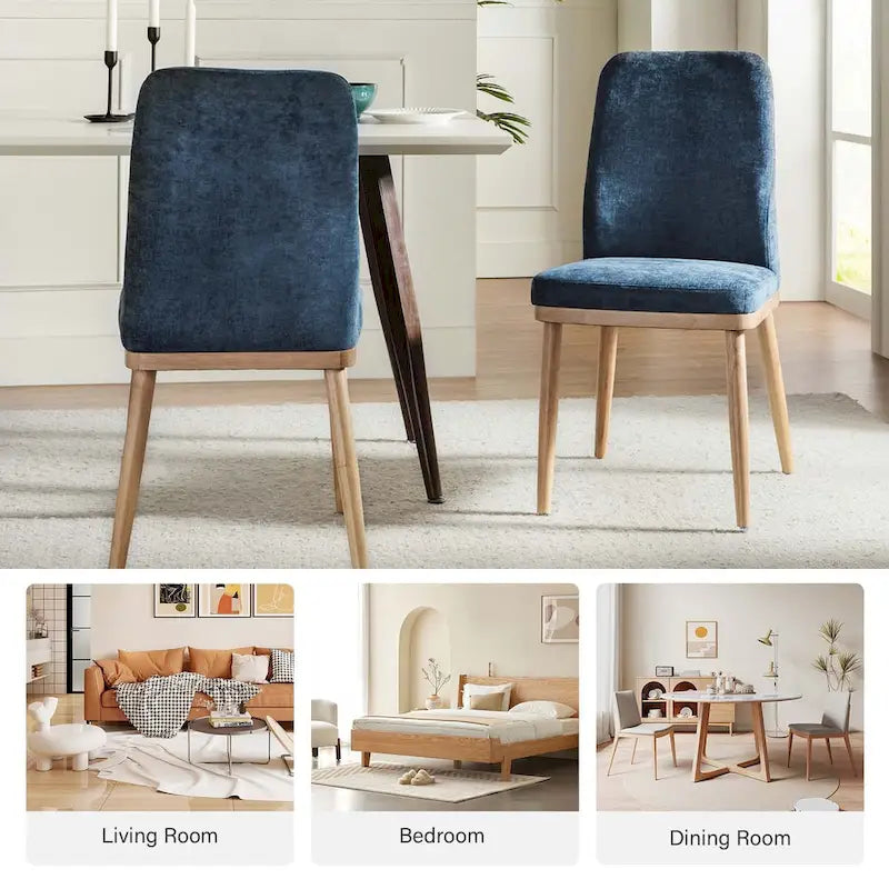 Chaise de salle à manger rembourrée style milieu du siècle