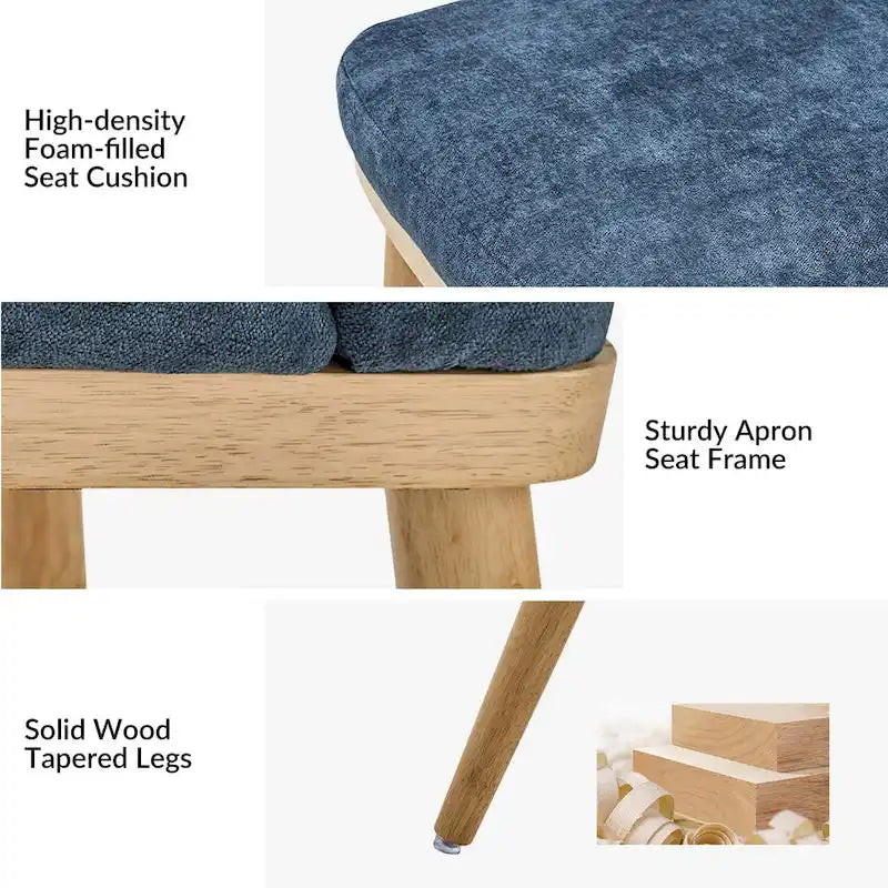 Chaise de salle à manger rembourrée style milieu du siècle