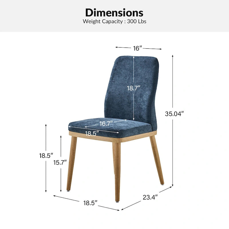 Chaise de salle à manger rembourrée style milieu du siècle