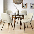 Chaise de salle à manger moderne capitonnée à dossier découpé avec finition noyer