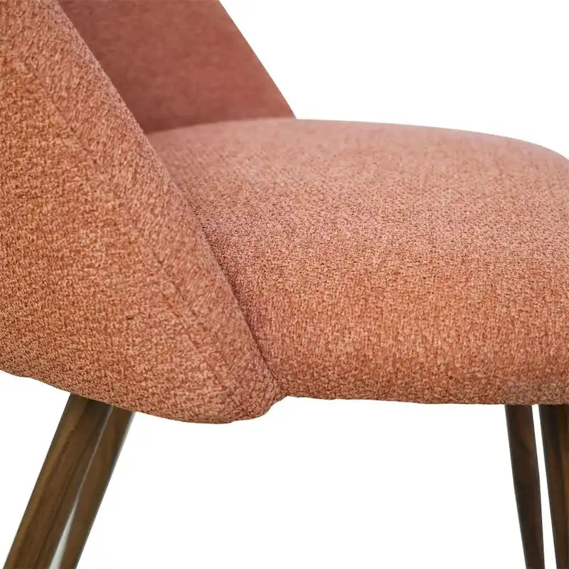 Chaise de salle à manger moderne capitonnée à dossier découpé avec finition noyer