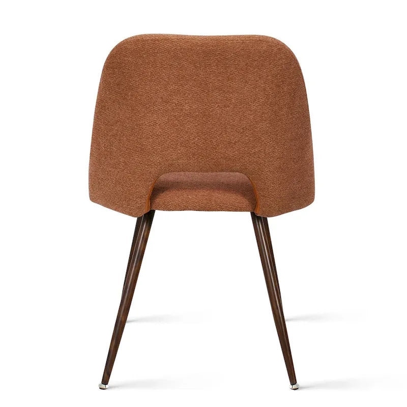 Chaise de salle à manger moderne capitonnée à dossier découpé avec finition noyer