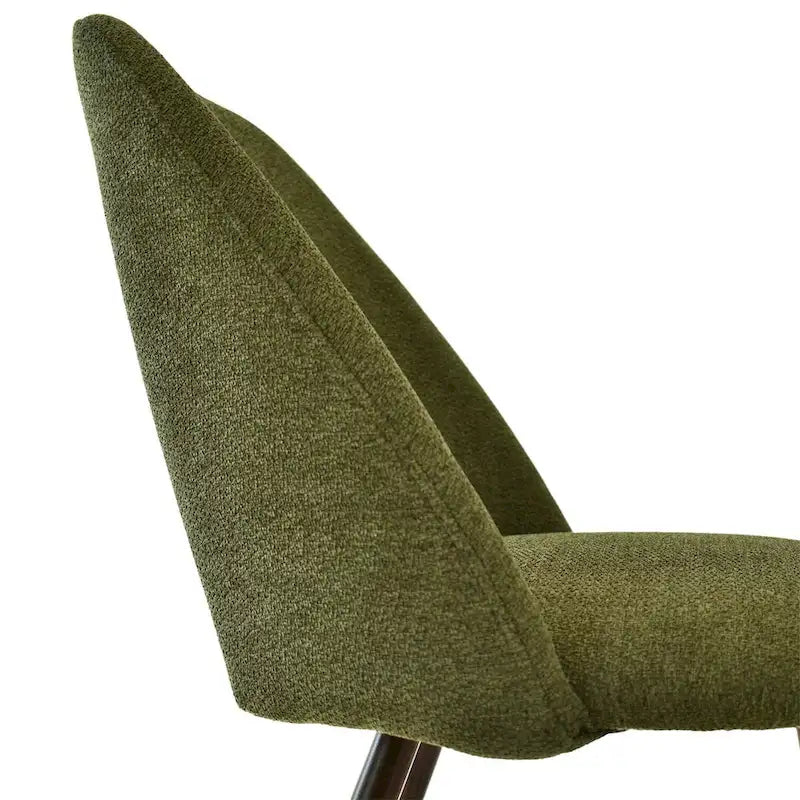 Chaise de salle à manger moderne capitonnée à dossier découpé avec finition noyer