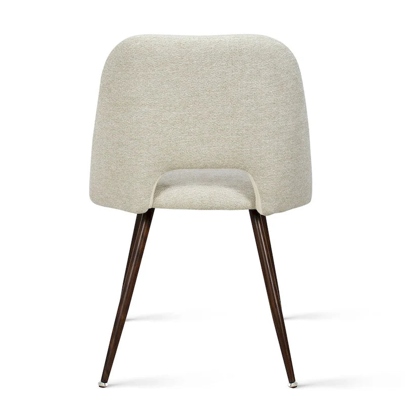 Chaise de salle à manger moderne capitonnée à dossier découpé avec finition noyer