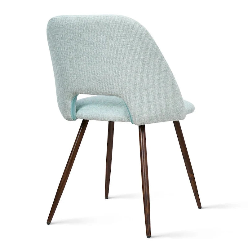 Chaise de salle à manger moderne capitonnée à dossier découpé avec finition noyer