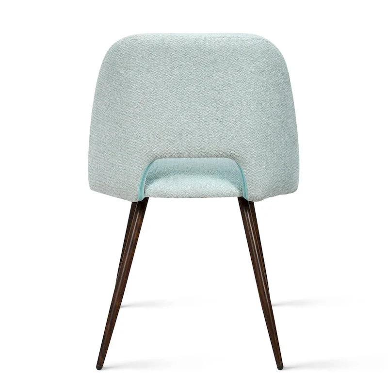 Chaise de salle à manger moderne capitonnée à dossier découpé avec finition noyer