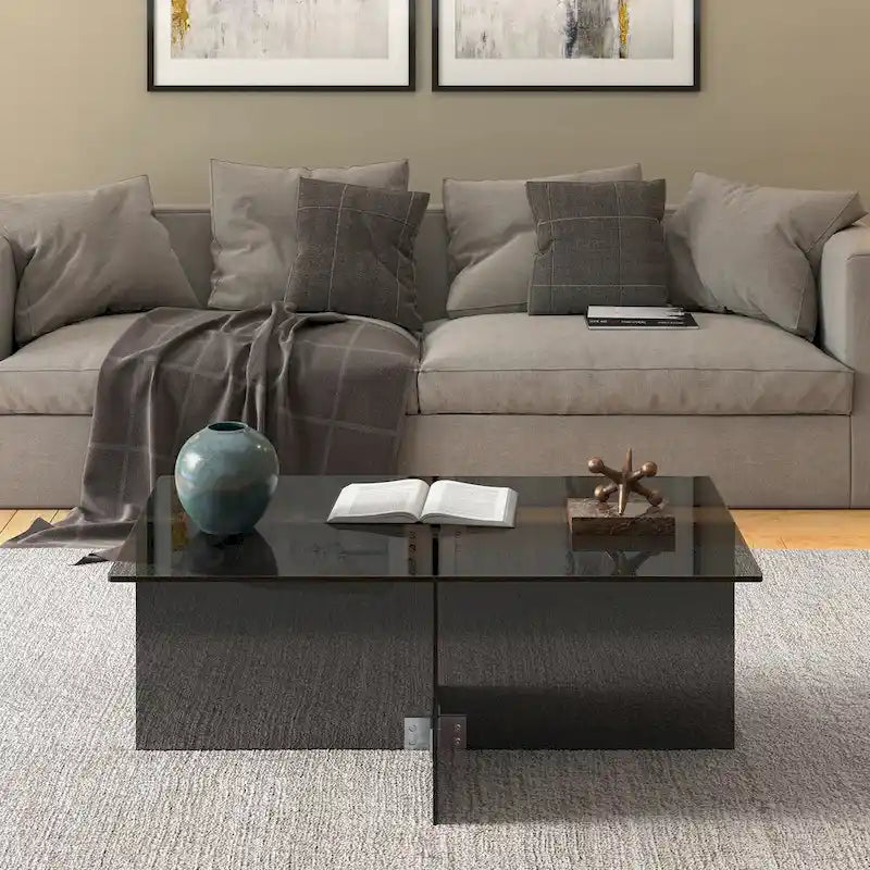 Table basse en verre distinctive