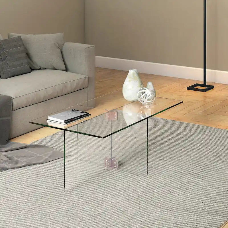 Table basse en verre distinctive