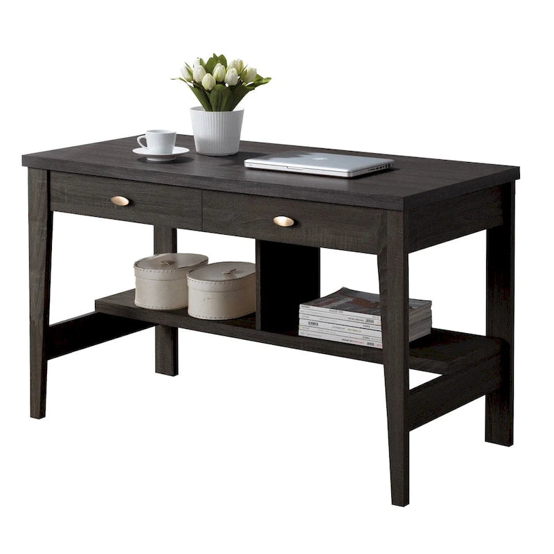 Petit bureau à 2 tiroirs avec étagères